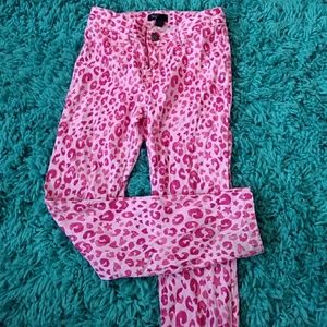 Girls pink leopard print pants 6X/7